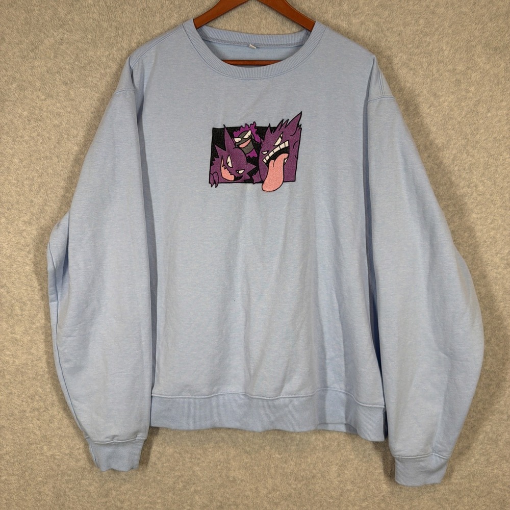 Vintage Pokemon Ghost Type Sweatshirt Gengar Gastly Haunter Adult Size 3XL